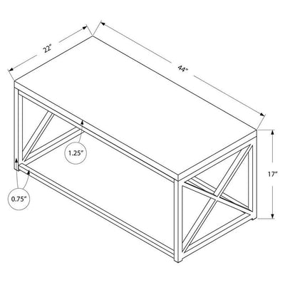 Monarch Wood-Look Finish Chrome Metal Contemporary Style Coffee Table (Open Box)