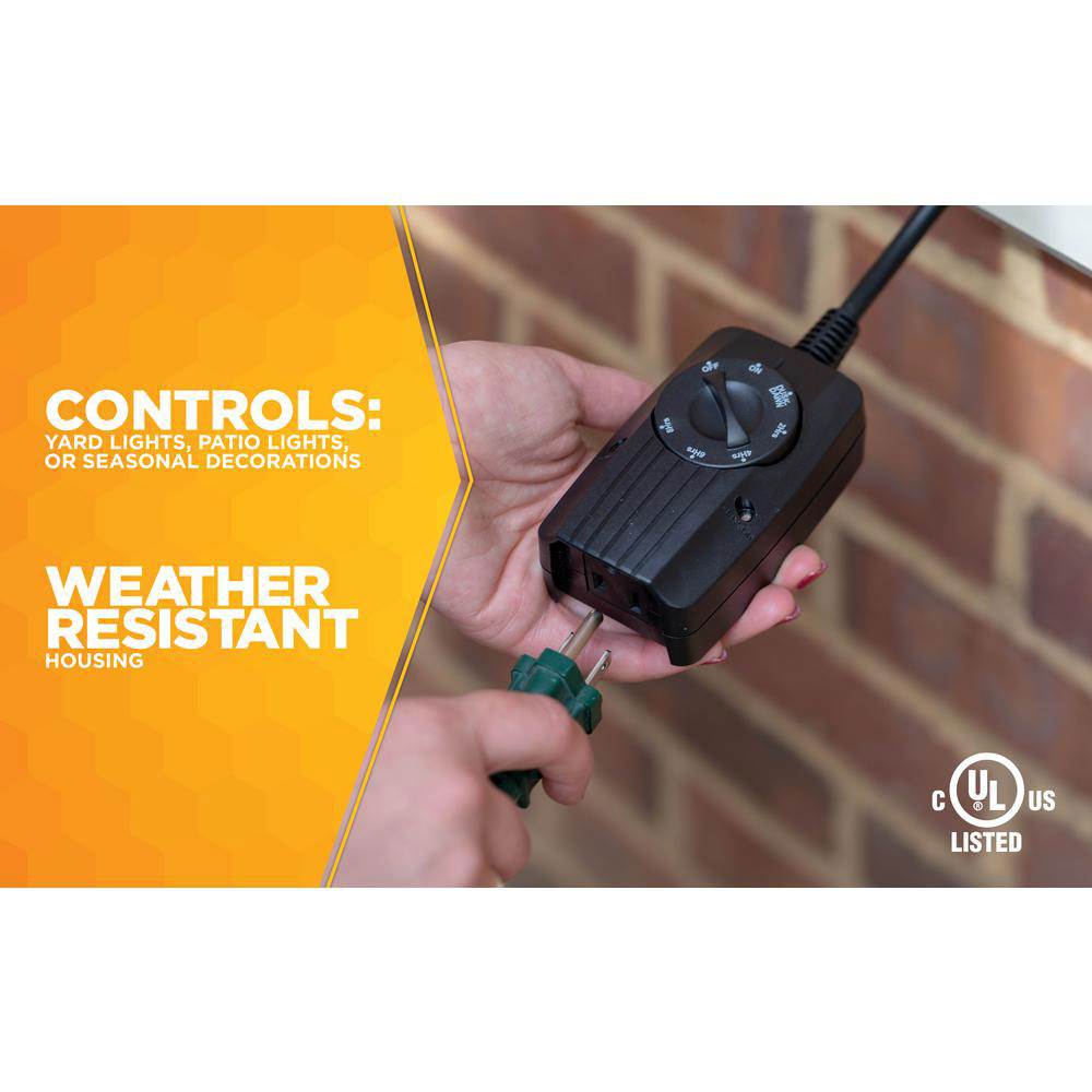 Woods 2001WD 8.3 Amp Outdoor 24 Hour Outlet Timer with Photocell Light Sensor