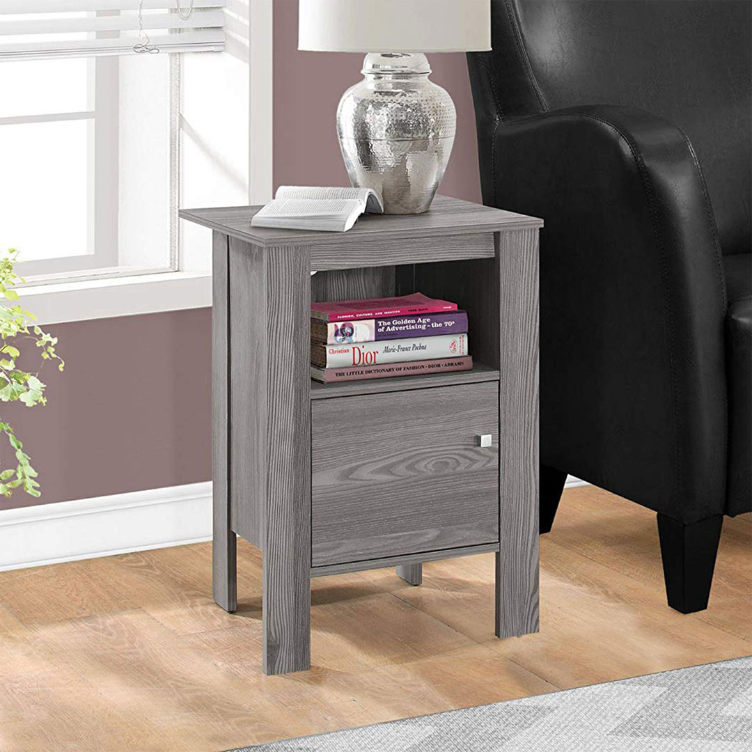 Monarch Specialties Modern Accent Table Night Stand with Drawer, Gray (Open Box)