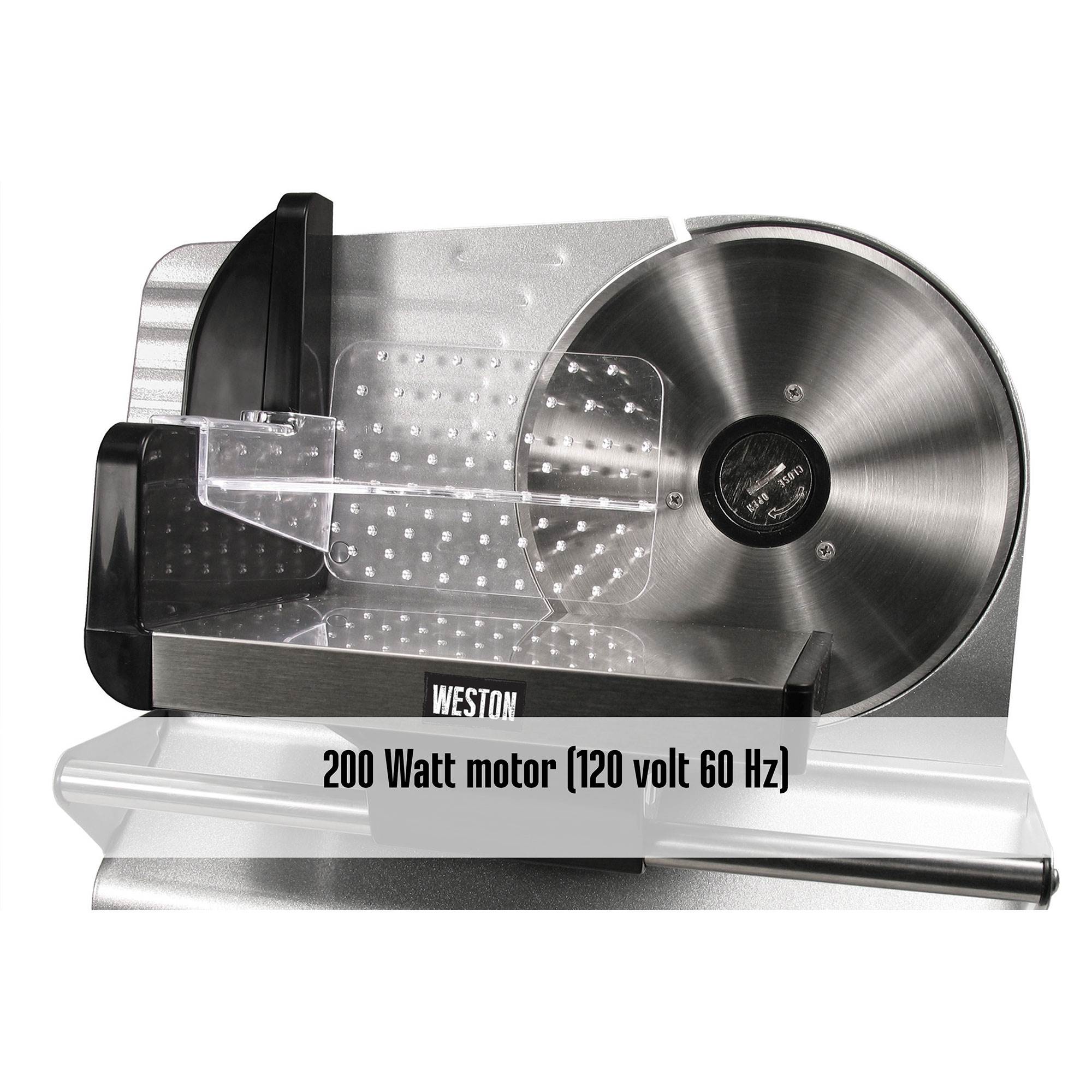 Weston 200 Watt 7.5 Inch ETL Certified Meat Slicer for Home & Professional Use