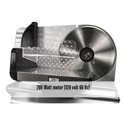 Weston 200 Watt 7.5 Inch ETL Certified Meat Slicer for Home & Professional Use