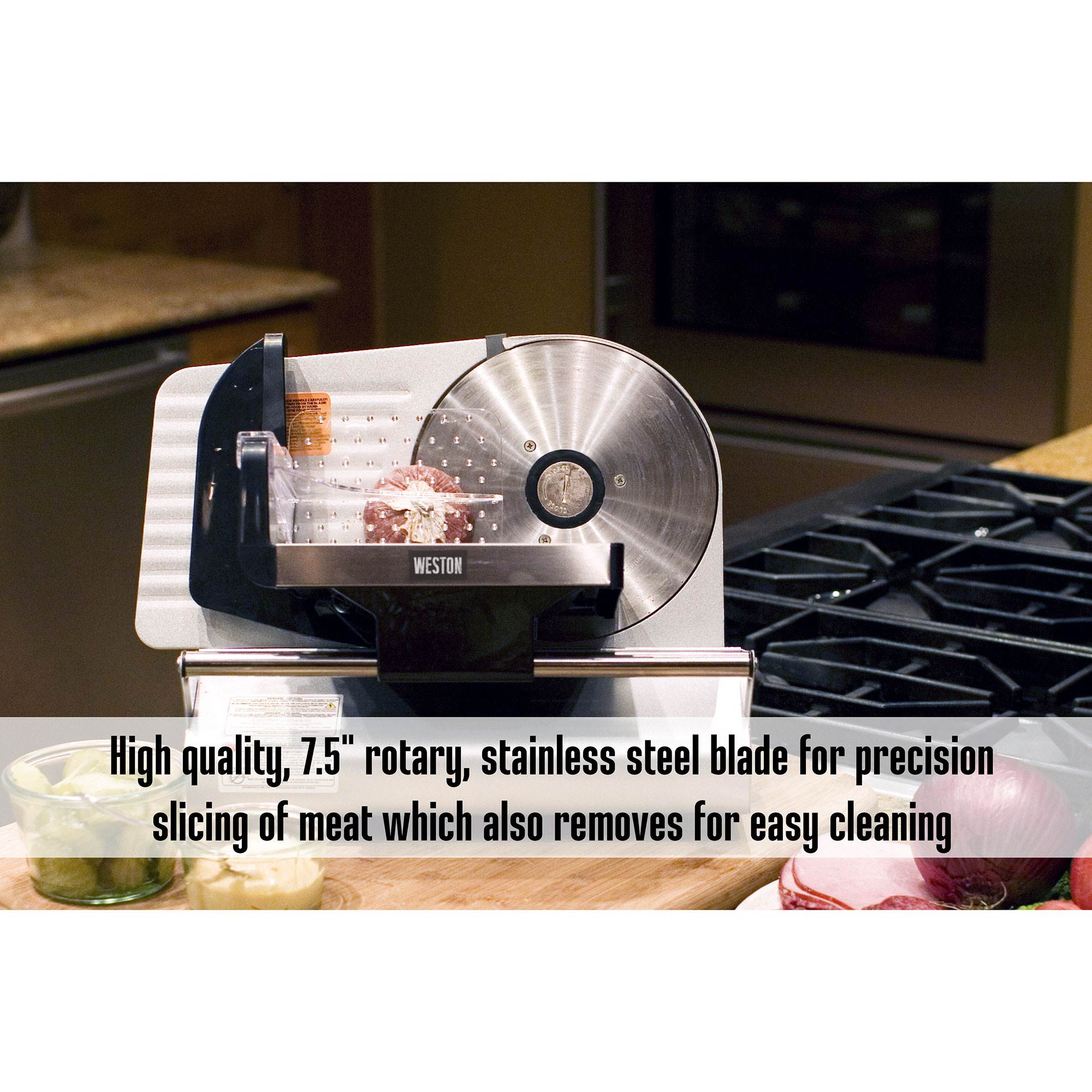 Weston 200 Watt 7.5 Inch ETL Certified Meat Slicer for Home & Professional Use