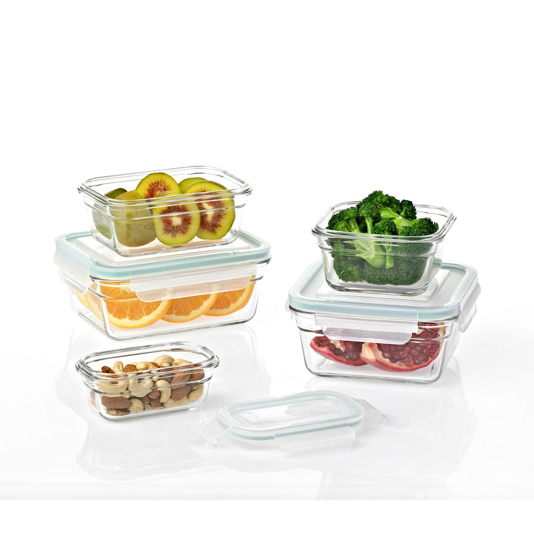 Glasslock Oven and Microwave Safe Glass Food Storage Containers 10 Piece Set