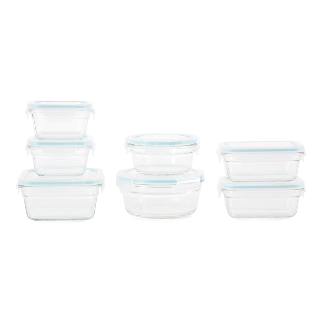 Glasslock Oven and Microwave Safe Glass Food Storage Containers 14 Piece (Used)