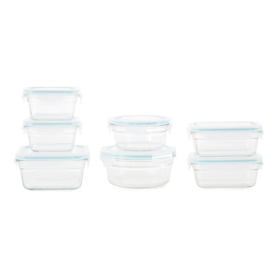 Glasslock Oven/Microwave Safe Glass Food Storage Containers 14 Pieces (Open Box)