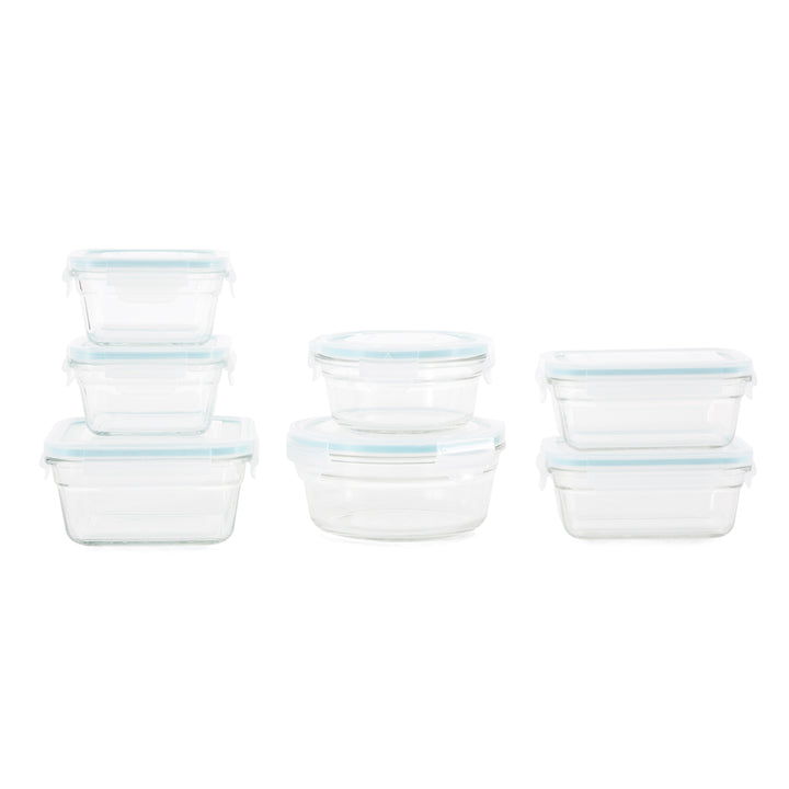 Glasslock Oven/Microwave Safe Glass Food Storage Containers 14 Pieces (Open Box)