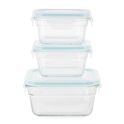 Glasslock Oven and Microwave Safe Glass Food Storage Containers 14 Piece (Used)