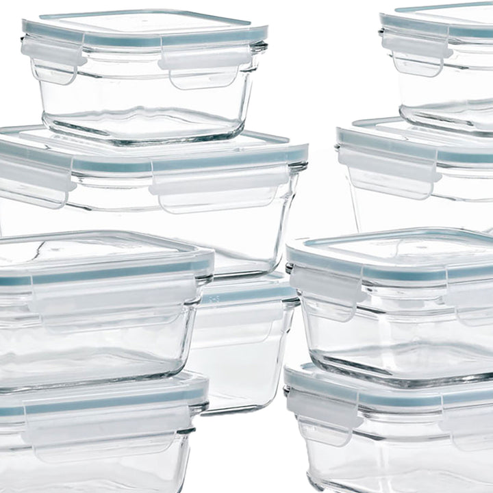 Glasslock 24 Piece Oven Microwave Safe Glass Food Storage Containers Set (Used)