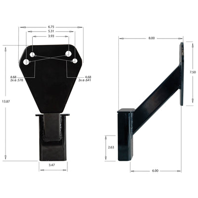 Buyers Powder Coated Steel Stake Pocket Spare Tire Carrier Mount, Black (Used)