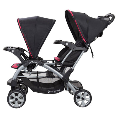 Baby Trend Sit N' Stand Toddler and Baby Double Stroller, Optic Pink (Open Box)