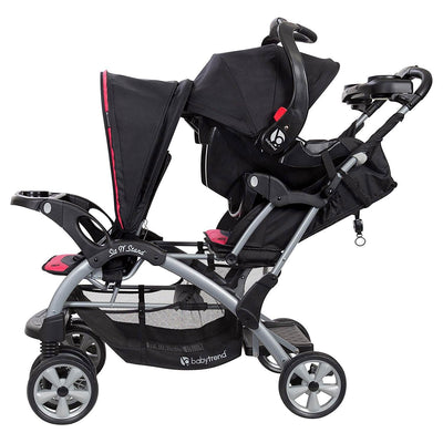 Baby Trend Sit N' Stand Toddler and Baby Double Stroller, Optic Pink (Open Box)