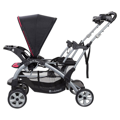 Baby Trend Sit N' Stand Toddler and Baby Double Stroller, Optic Pink (Open Box)