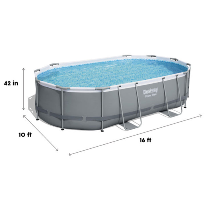 Bestway Power Steel 16 x 10-Foot Metal Above Ground Pool Set with Pump(Open Box)