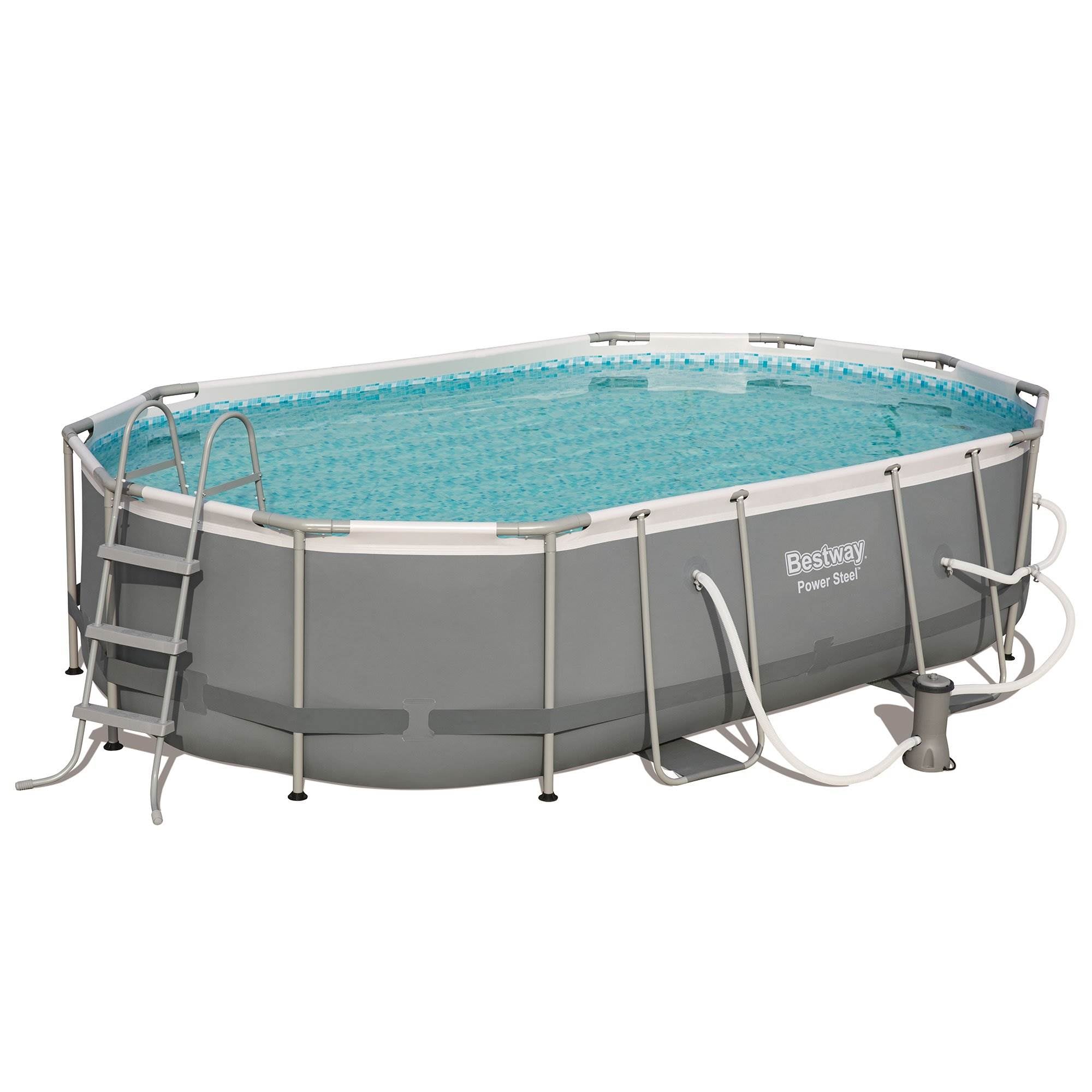 Bestway Power Steel 16 x 10-Foot Above Ground Pool Set with w/ Surface Skimmer