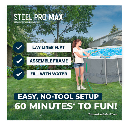 Bestway Power Steel 16 x 10-Foot Metal Above Ground Pool Set with Pump(Open Box) - VMInnovations