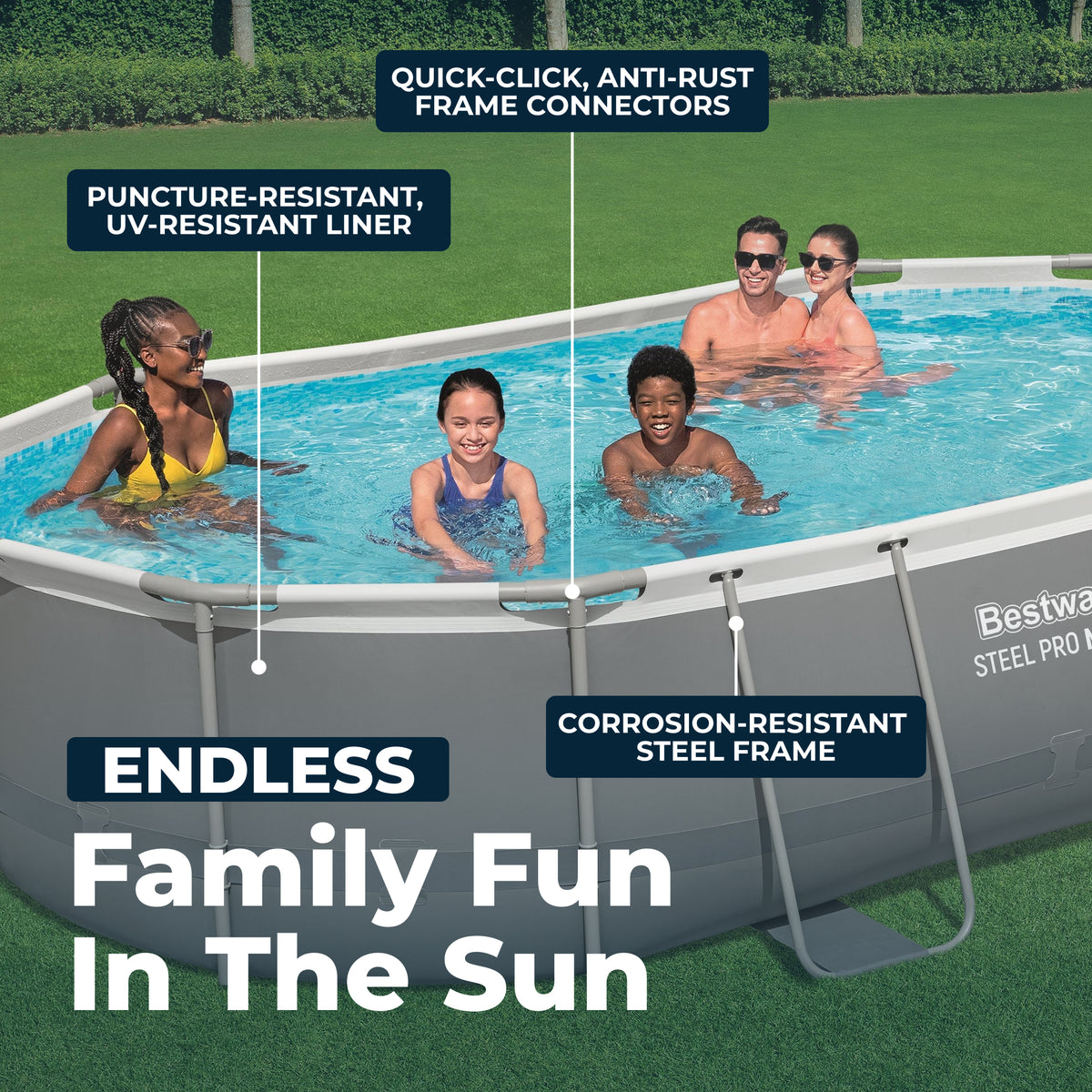 Bestway Power Steel 16 x 10-Foot Metal Above Ground Pool Set with Pump(Open Box)