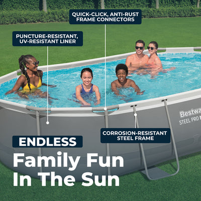 Bestway Power Steel 16 x 10-Foot Metal Above Ground Pool Set with Pump(Open Box)