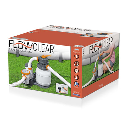 Bestway 58498E Flowclear 1500 Gallon Sand Filter Pump for Above Ground Pools