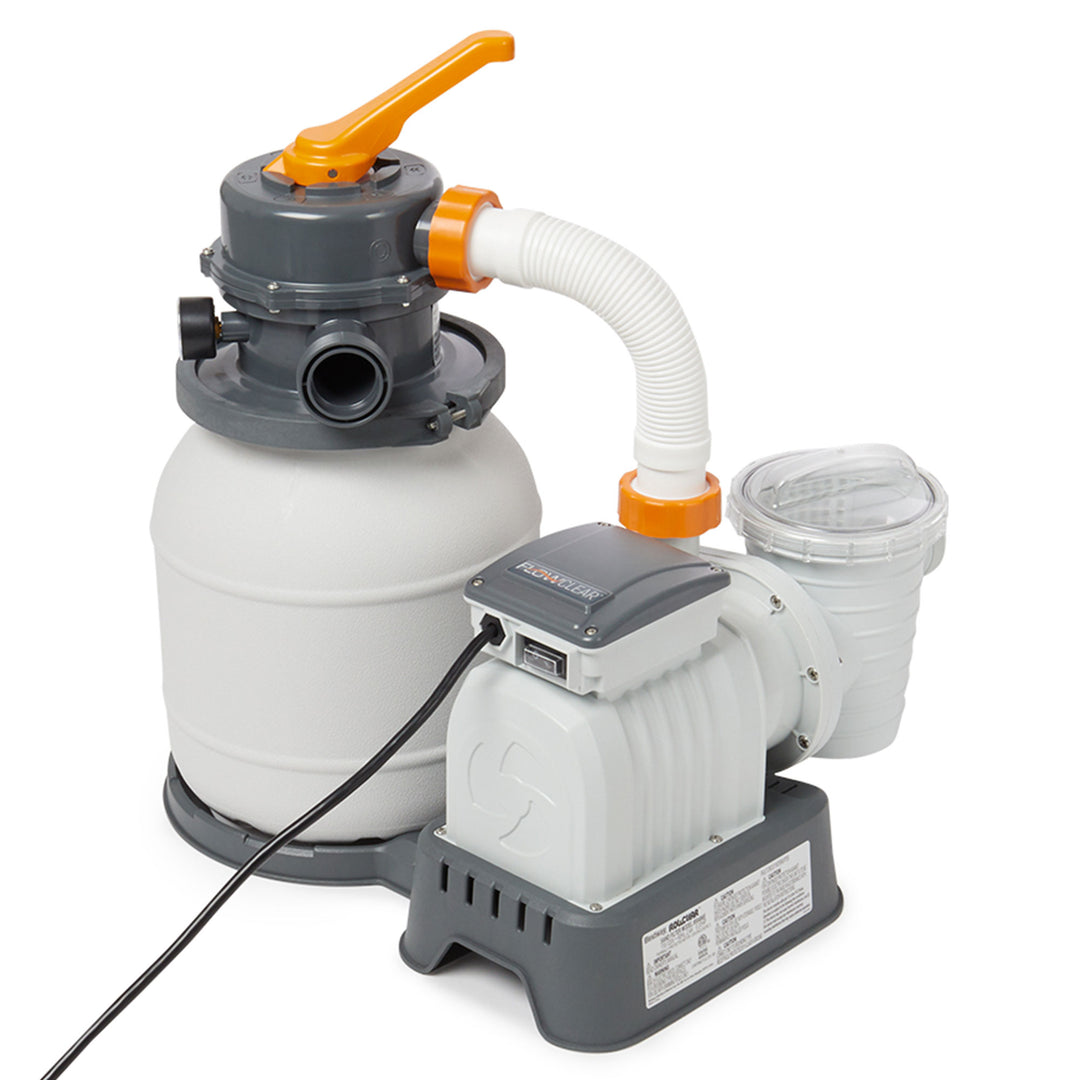 Bestway 58496E Flowclear 1000 GPH Silica & Sand Swimming Pool Filter Pump, Gray