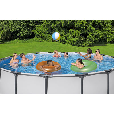 Bestway Steel Pro Max 15 Foot Round Metal Frame Pool, Filter Pump & Ladder(Used)