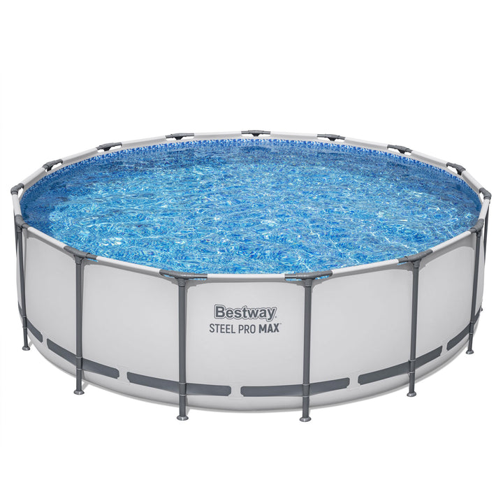 Bestway Steel Pro Max 15 Foot Round Metal Frame Pool, Filter Pump & Ladder(Used)