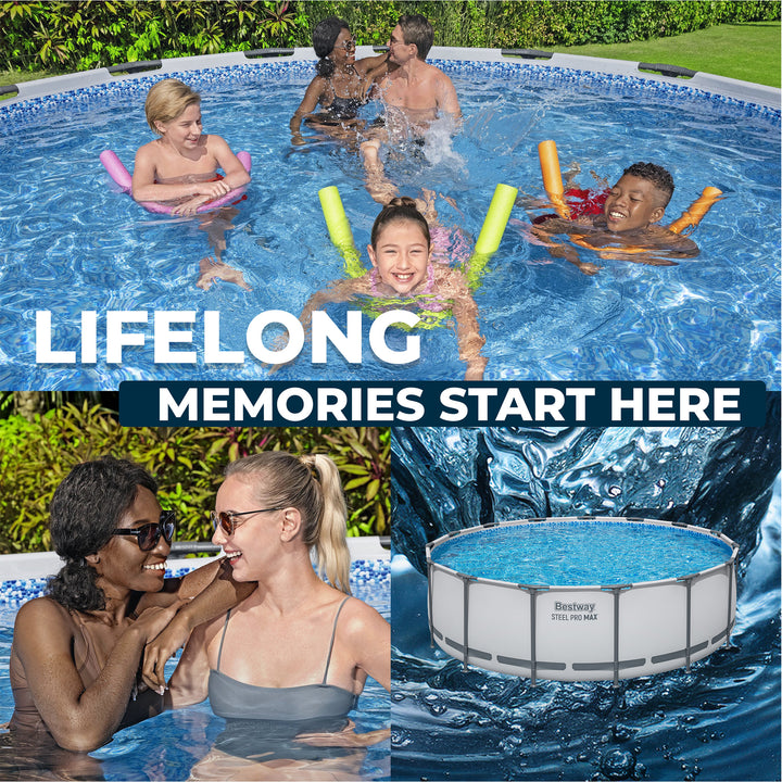 Bestway Steel Pro MAX 15 Foot by 48 Inches Round Above Ground Swimming Pool