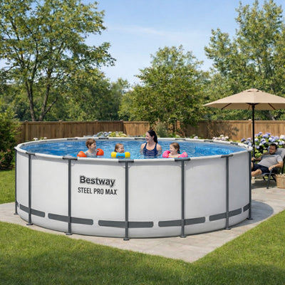 Bestway Steel Pro Max Family Size Round Steel Frame Swimming Pool (Open Box) - VMInnovations