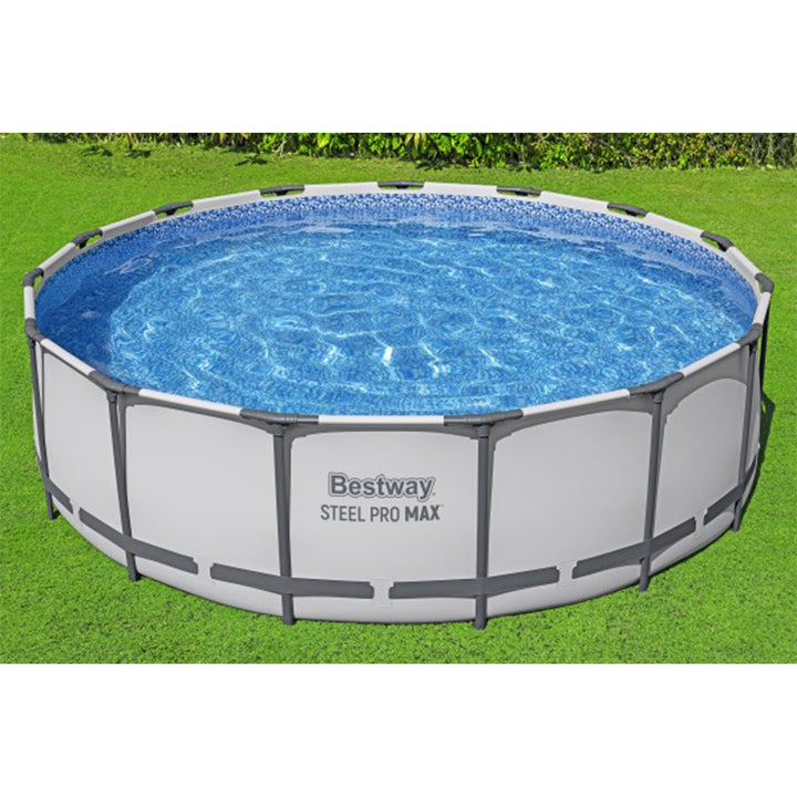 Bestway Steel Pro Max 15 Foot Round Metal Frame Pool, Filter Pump & Ladder(Used)