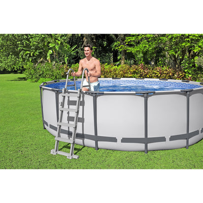 Bestway Steel Pro Max 15 Foot Round Metal Frame Pool, Filter Pump & Ladder(Used)