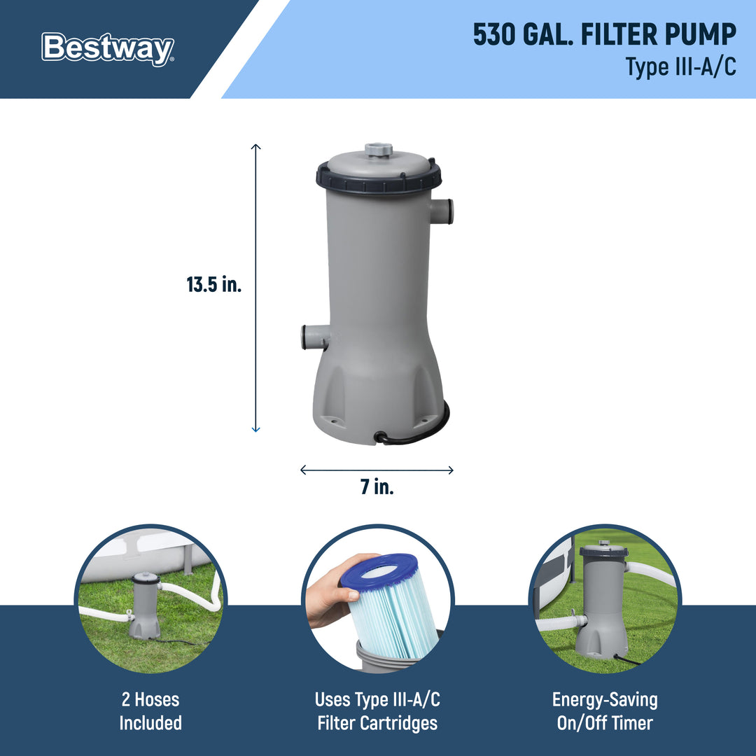 Bestway Power Steel Swim Vista 14 x 8 x 3.3 Foot Pool Set with Pump (Used)
