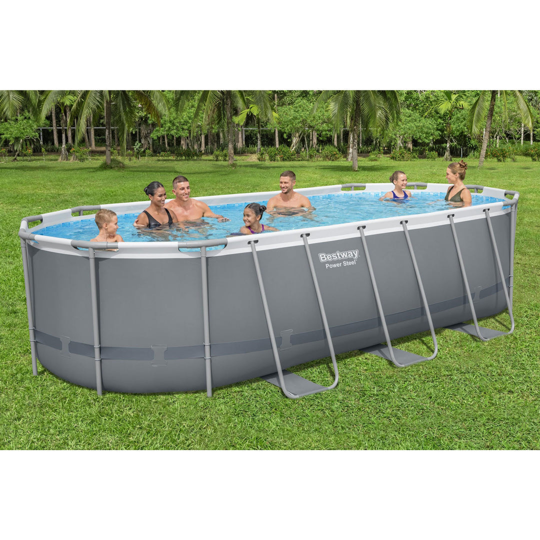 Bestway Power Steel 18ft x 9ft x 48in Above Ground Pool Set with Pump (Open Box) - VMInnovations