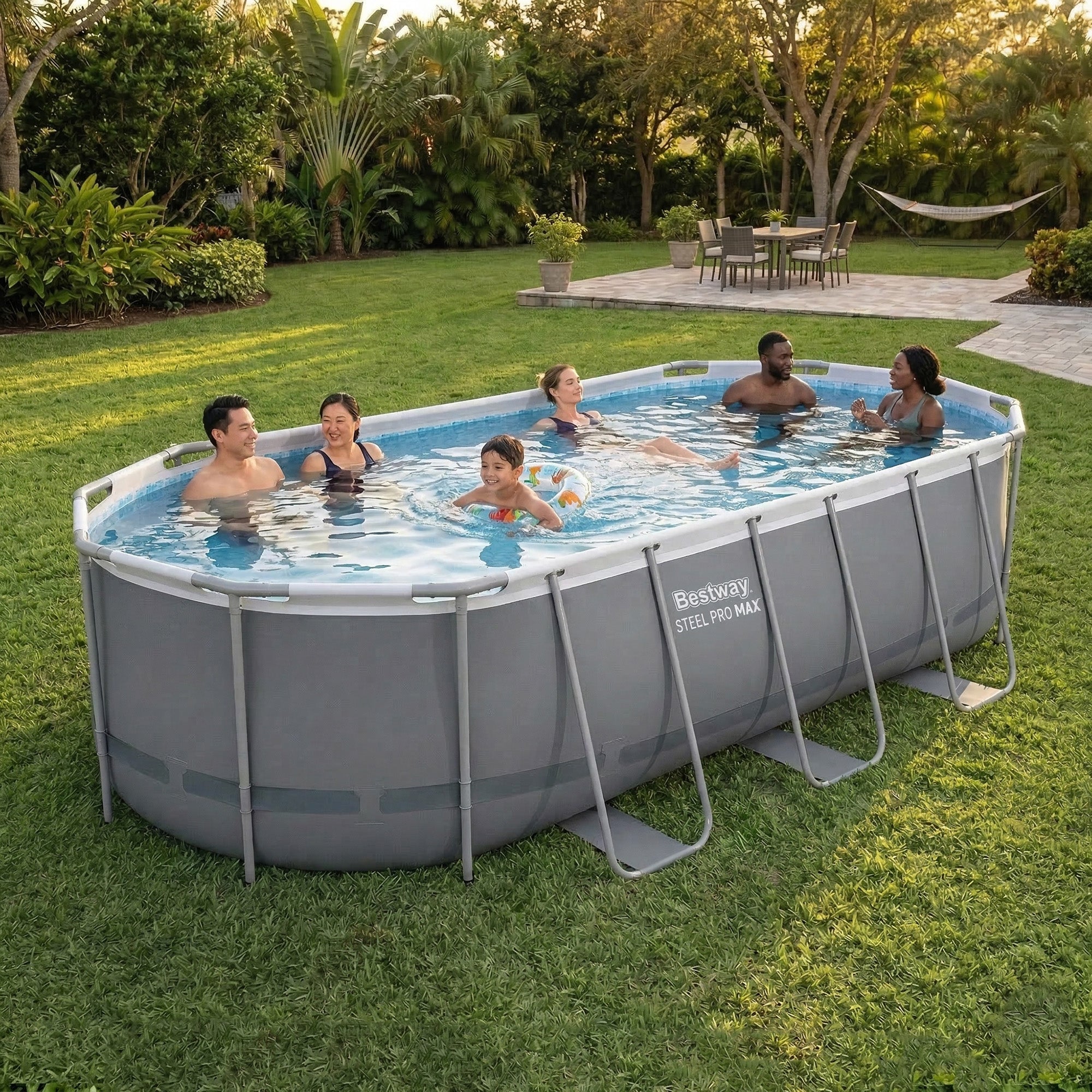 Bestway Power Steel 18 x 9 x 4 Foot Above Ground Pool Set with Pump (Used) - VMInnovations