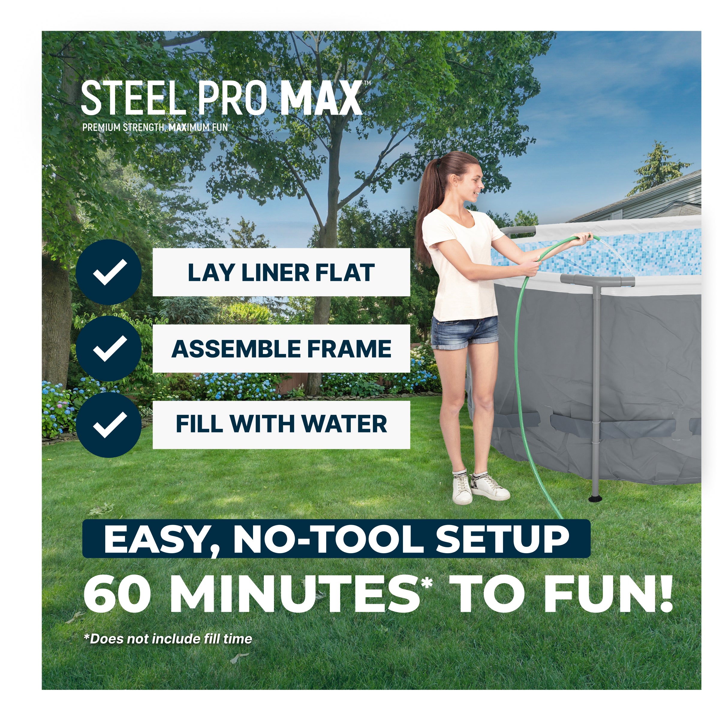 Bestway Power Steel 18ft x 9ft x 48in Swimming Pool Set with Pump (For Parts) - VMInnovations