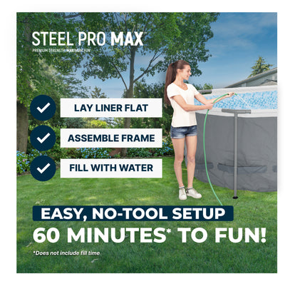 Bestway Power Steel 18ft x 9ft x 48in Swimming Pool Set with Pump (For Parts) - VMInnovations