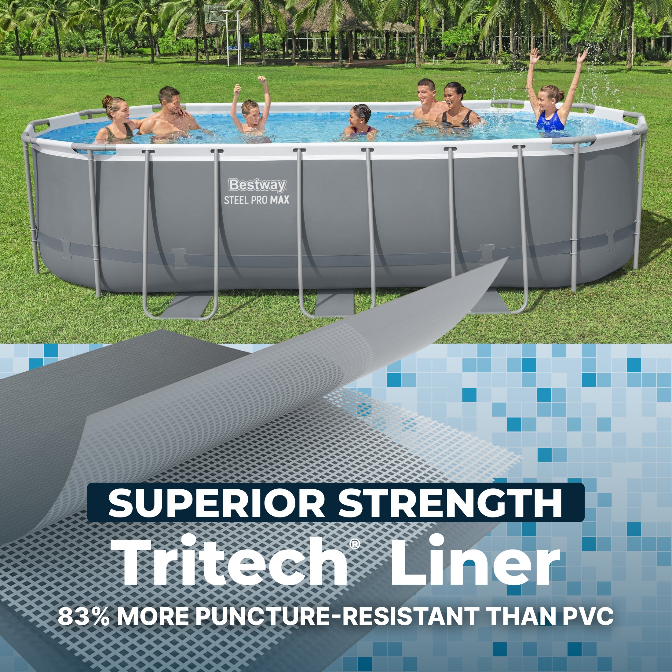 Bestway Power Steel 18ft x 9ft x 48in Swimming Pool Set with Pump (For Parts) - VMInnovations