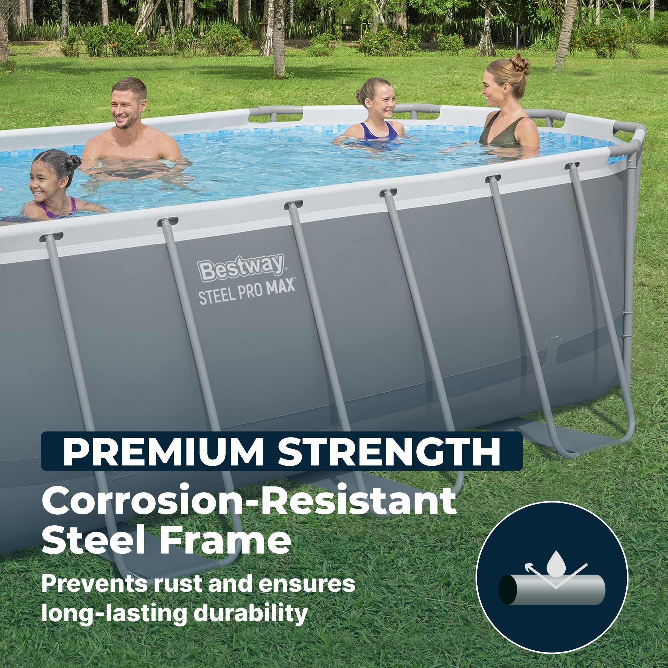 Bestway Power Steel 18ft x 9ft x 48in Swimming Pool Set with Pump (For Parts) - VMInnovations