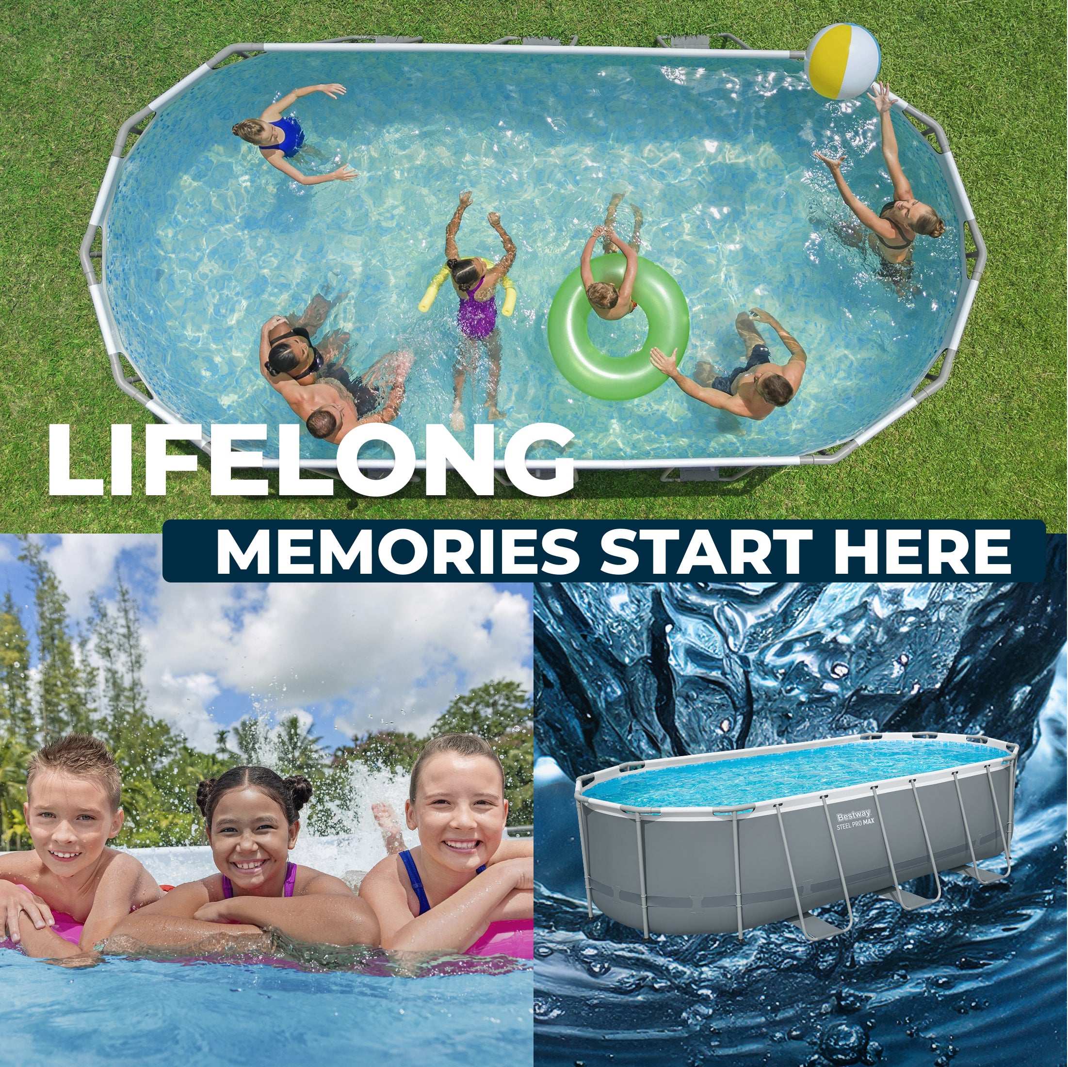 Bestway Power Steel 18ft x 9ft x 48in Swimming Pool Set with Pump (For Parts) - VMInnovations