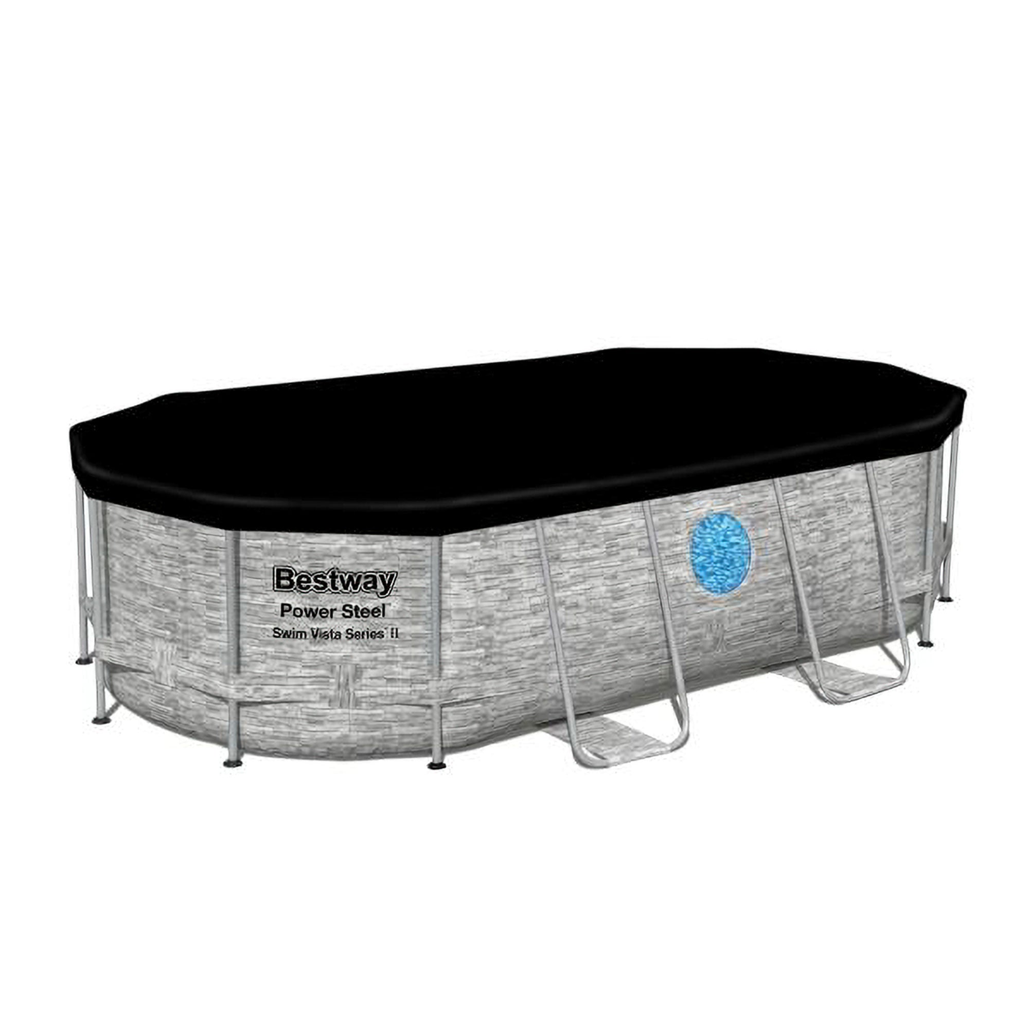 Bestway 14 Foot x 39.6 Inch Power Swim Vista Pool with Pump and AquaCrawl Vacuum