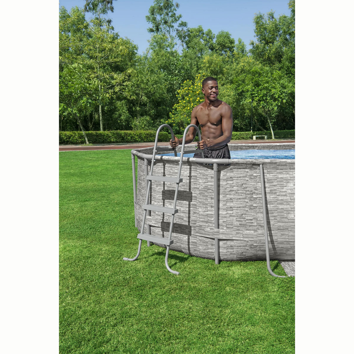 Bestway 14 Foot x 39.6 Inch Power Swim Vista Pool with Pump and AquaCrawl Vacuum
