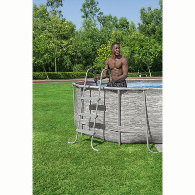 Bestway 14 Foot x 39.6 Inch Power Swim Vista Pool with Pump and AquaCrawl Vacuum