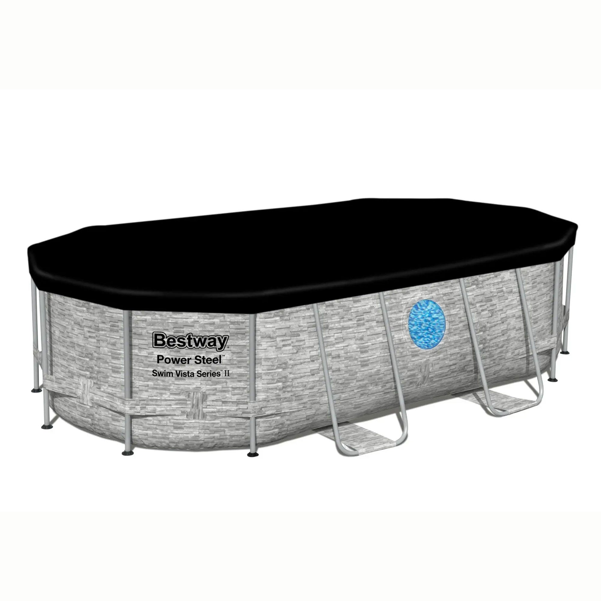 Bestway 14 Foot x 39.6 Inch Power Swim Vista Pool with Pump and AquaCrawl Vacuum