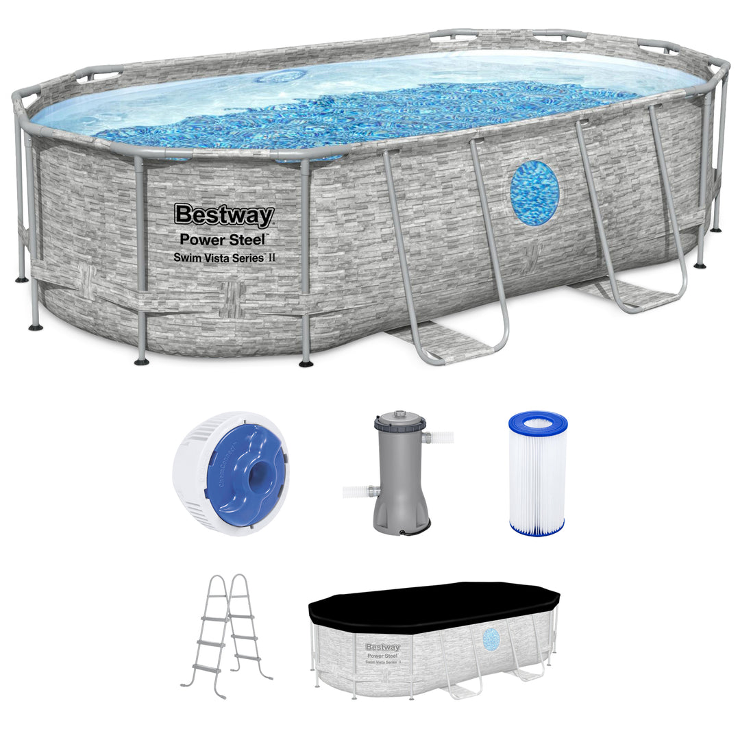 Bestway Power Steel Swim Vista 14 x 8.2 x 39.5-Foot Pool Set (Open Box)