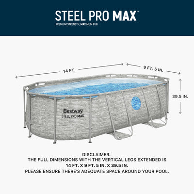 Bestway Power Steel Swim Vista 14 x 8 x 3.3 Foot Pool Set with Pump (Used) - VMInnovations