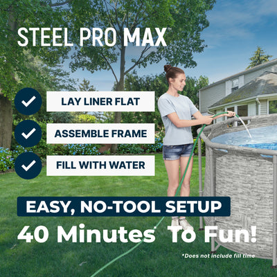 Bestway Power Steel Swim Vista 14 x 8 x 3.3 Foot Pool Set with Pump (Used) - VMInnovations