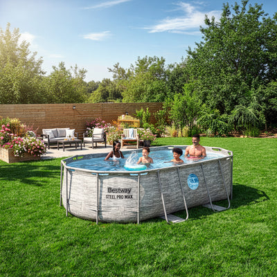 Bestway Power Steel Swim 14'x8'2"x39.5" Above Ground Swimming Pool Set(Open Box) - VMInnovations