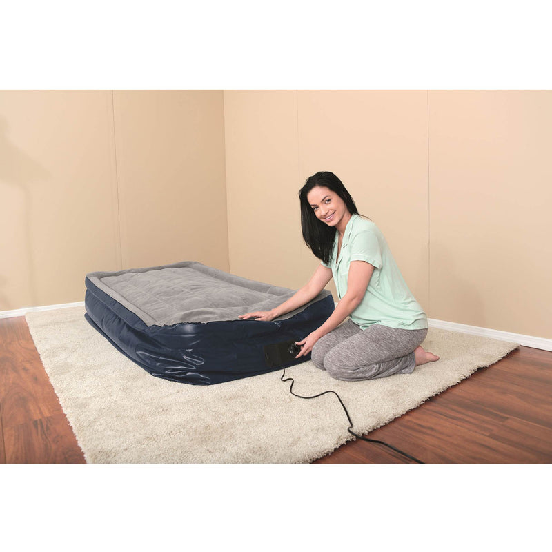 Bestway Tritech 18 Inch Raised Air Mattress Airbed with Built In AC Pump, (Used)