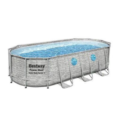 Bestway 24' x 12' x 52" Steel Rectangular Above Ground Pool & Cleaning Solution