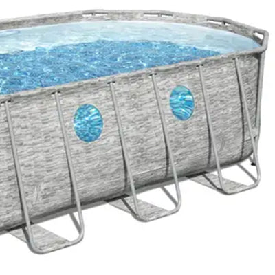 Bestway 24' x 12' x 52" Steel Rectangular Above Ground Pool & Cleaning Solution