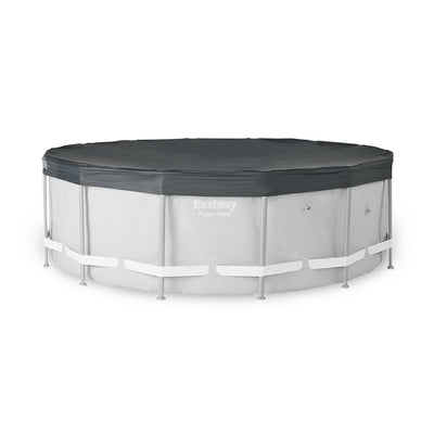 Bestway Round PVC 14 Foot Pool Cover for Above Ground Pro Frame Pools (Open Box) - VMInnovations