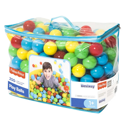 Bestway Fisher-Price Small Plastic Multi-Colored Play Ball Pit Balls, 250 Count